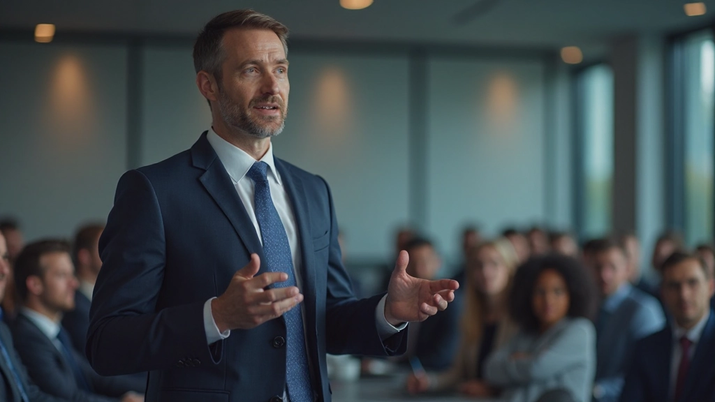 Финансовый консультант проводит презентацию торговой стратегии перед группой трейдеров