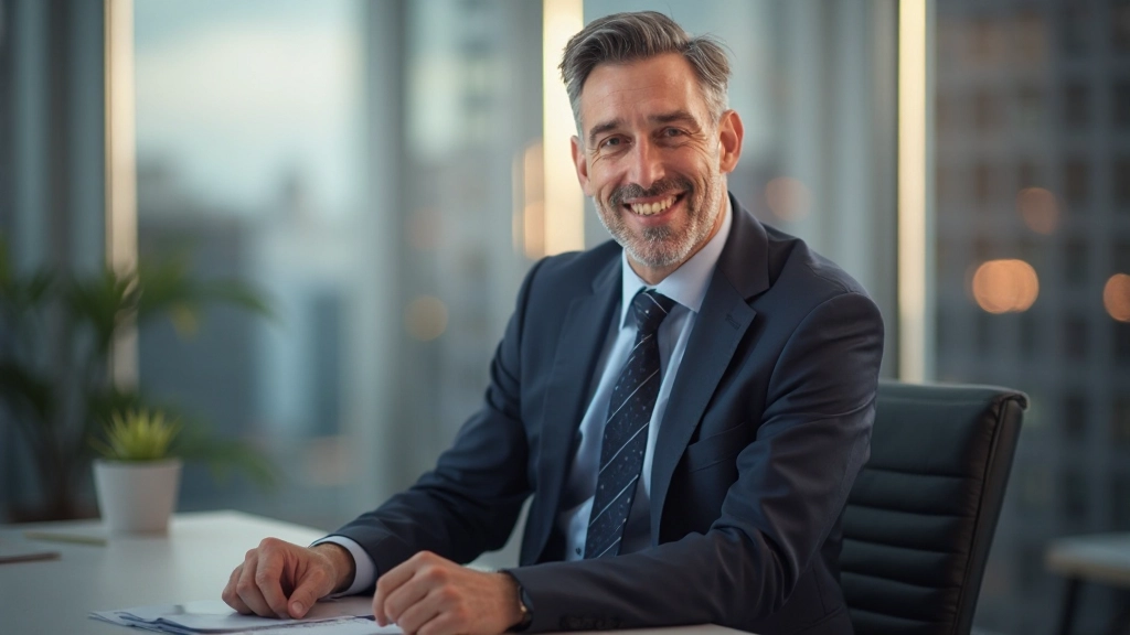 Профессиональное фото финансового советника в офисе с графиками