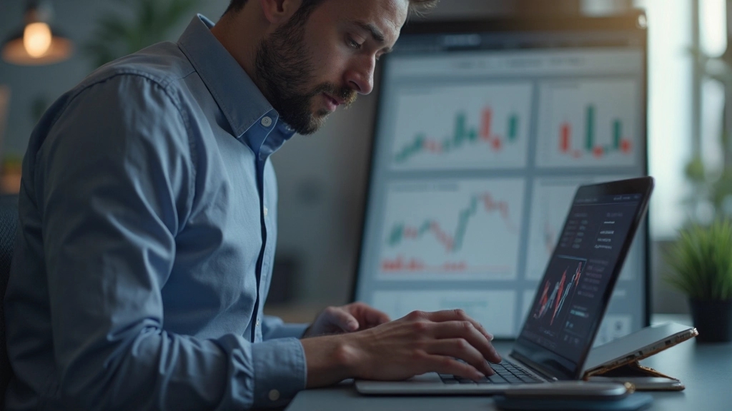 Профессиональное фото аналитика с паттернами свечных графиков