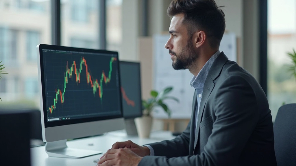 Профессиональное фото аналитика с графиком индекса относительной силы