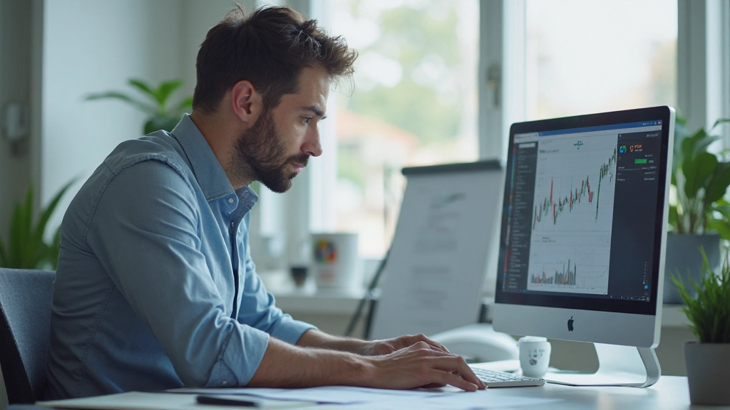 Экран монитора с нейтральными паттернами свечных графиков