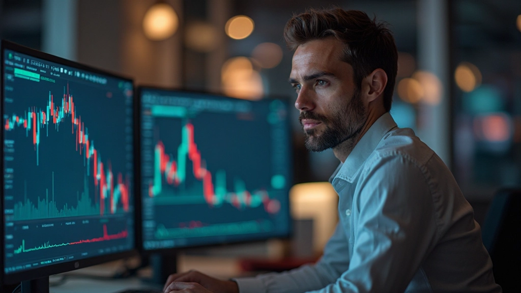 Экран торговой платформы с четко видимыми кроссоверами MACD